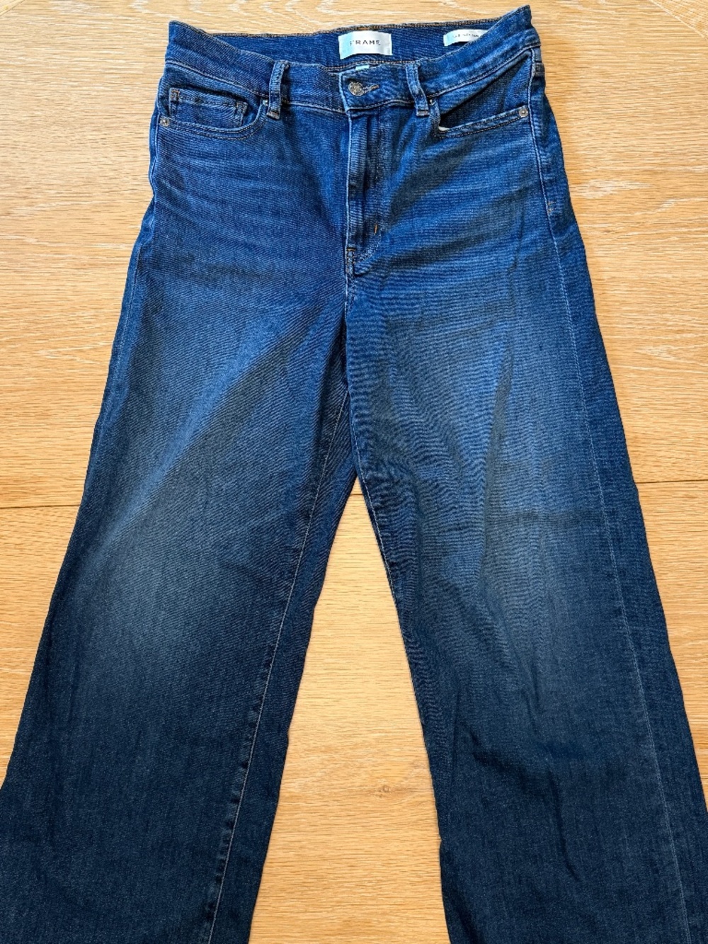 Le Slim Palazzo Raw Hem High Waist Wide Leg Jeans 30